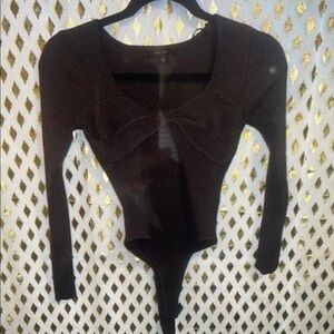 Elegant Black Long Sleeve Bodysuit